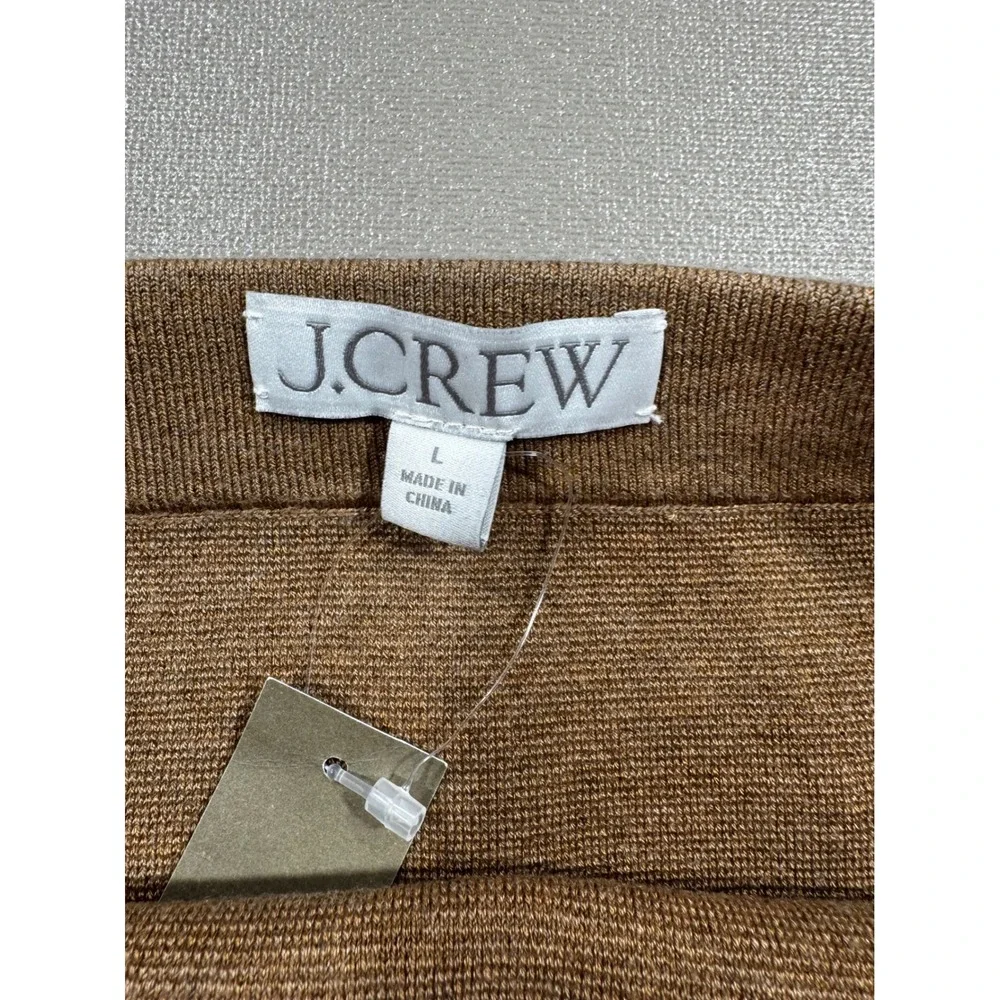 NWT J.Crew Women Brown‎ Knit Sweater Midi Skirt BV988 Heathered Caramel L